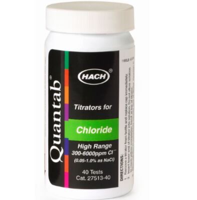 hach Chloride QuanTab Test Şeritleri, 30-600 mg/L,Ürün Numarası: 2744940