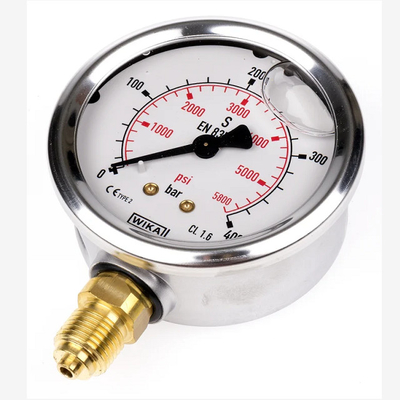 Brass Fitting  Pressure Gauge 100mm Dial 0 To 60 Bar EN837-1